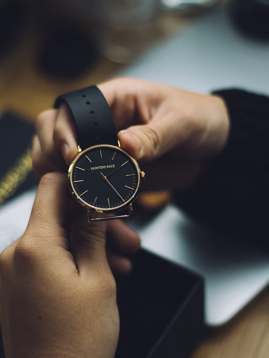 Customer wearing the Cove Automatic